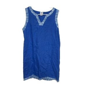 Sigrid Olsen Linen Dress Women’s S Blue Sleeveless Resortwear Beach